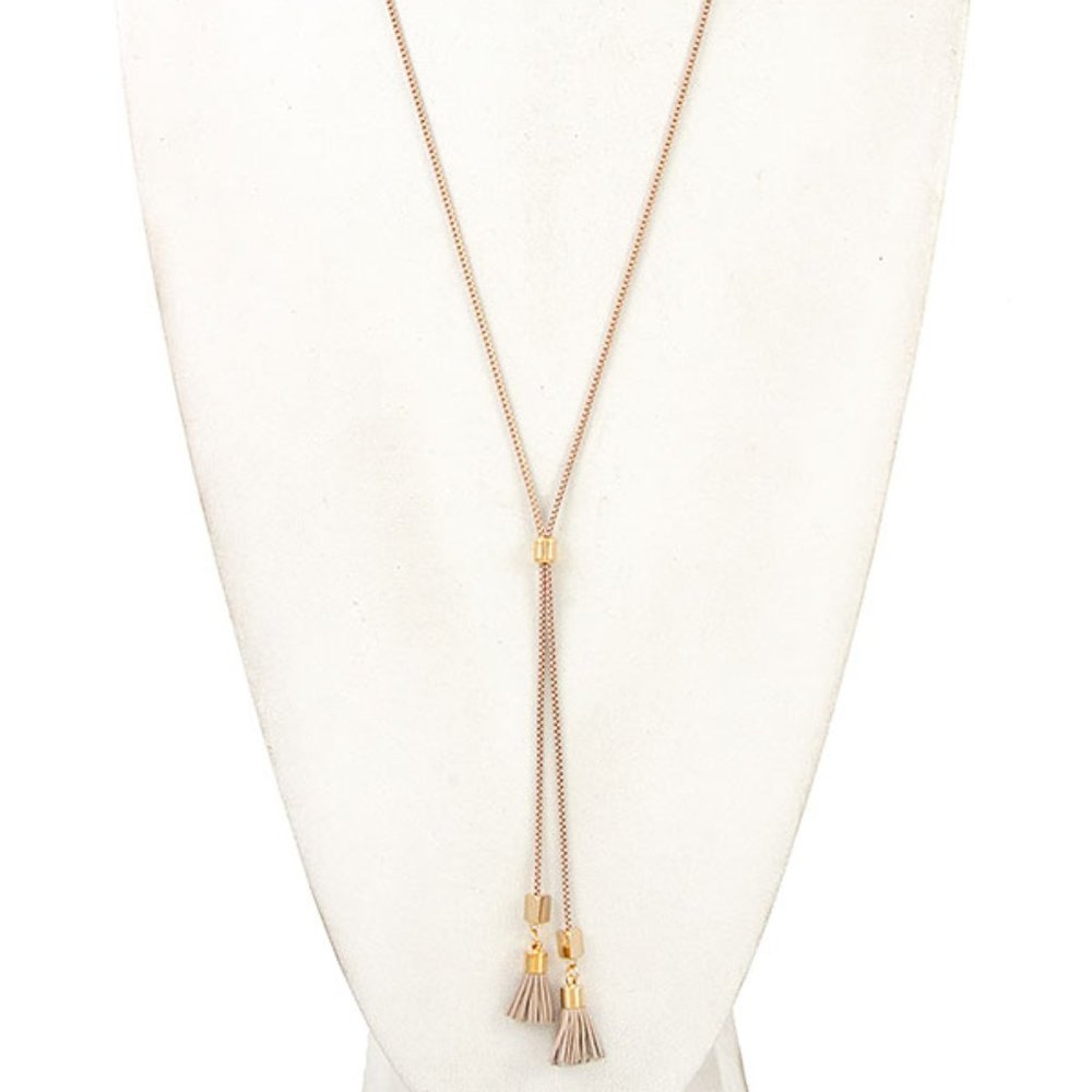 MINI TASSEL BOX CHAIN NECKLACE